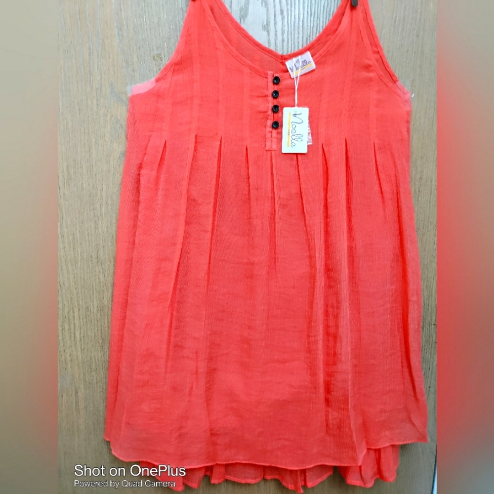   🎁 Noelle Orange S/M CUTE Babydoll dress adjustable faux leather straps New